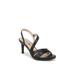 Wide Width Women's Mia Sandal by LifeStride in Black Faux Leather (Size 9 W)