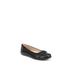 Wide Width Women's Nile Flat by LifeStride in Black Faux Leather (Size 6 1/2 W)