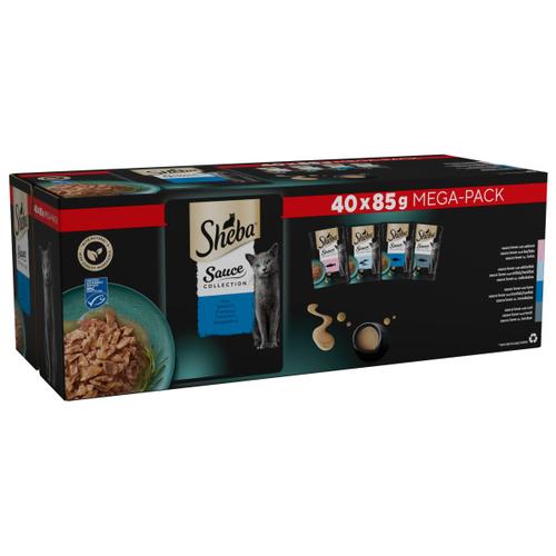 40x85g Fish Selection in Gravy Sauce Collection Pouches Sheba Wet Cat Food