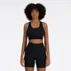 New Balance Women's NB Sleek Medium Support Pocket Zip Front Bra in Black Poly Knit, size X-Large