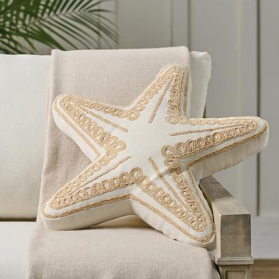 Starfish Embroidered Outdoor Pillow - Grandin Road