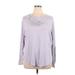 Simply Vera Vera Wang Long Sleeve Top Gray Crew Neck Tops - Women's Size 1X