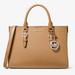 Michael Kors Bags | Michael Kors Charlotte Medium 2-In-1 Saffiano Leather And Logo Tote Bag | Color: Silver/Tan | Size: Os