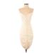Halston Heritage Cocktail Dress - Bodycon Plunge Sleeveless: Ivory Print Dresses - Women's Size X-Small