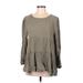 American Eagle Outfitters Casual Dress - Mini Scoop Neck Long sleeves: Gray Dresses - Women's Size Medium