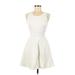 GB Casual Dress - A-Line Scoop Neck Sleeveless: Ivory Print Dresses - Women's Size Medium