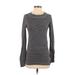 J.Crew Factory Store Pullover Sweater: Gray Color Block Tops - Women's Size X-Small