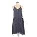 Collective Concepts Casual Dress - Mini V Neck Sleeveless: Gray Dresses - Women's Size Small