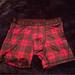 American Eagle Outfitters Underwear & Socks | Men’s American Eagle Medium Red Plaid 6” Boxer Brief M | Color: Black/Red | Size: M