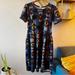 Lularoe Dresses | Lularoe Amelia Midi Dress With Pockets Womens Size Large L | Color: Black/Blue | Size: L