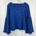 J. Crew Tops | J.Crew Womens Blue Cotton Boat Neck Striped Bell Sleeve Blouse Top Size Small | Color: Blue | Size: S