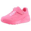 Slip-On Sneaker SKECHERS "UNO LITE", Kinder, Gr. 27, pink (neonpink), Lederimitat, sportlich, Schuhe, mit praktischem Klettverschluss, Größenschablone zum Download