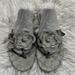Coach Shoes | Coach Patricia Monogram Floral Appliqu Metallic Thong Sandal Sz 9 | Color: Gray/Silver | Size: 9