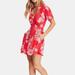 Free People Dresses | New Free People Red Hawaii Floral Mini Dress Size Xs | Color: Red/White | Size: Xs