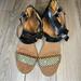 Madewell Shoes | Madewell Two Toned Block Heel Sandals Size 7 | Color: Black/Tan | Size: 7