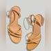 Madewell Shoes | New Madewell The Gena Ankle-Strap Sandal Sz 8 Amber Brown Item Nk039 Strappy | Color: Cream/Tan | Size: 8