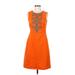 Ellen Tracy Casual Dress - Sheath: Orange Dresses - Women's Size 2
