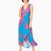 Lilly Pulitzer Dresses | Lilly Pulitzer Moana Wrap Dress In “Turquoise Oasis Goddess Of The Sea” | Color: Blue/Pink | Size: L