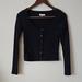 Madewell Tops | Madewell Button Crop Long Sleeve T Shirt | Color: Black | Size: Xs
