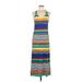 Madison Paige Casual Dress - Maxi: Blue Stripes Dresses - Women's Size Large