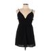 Elodie Casual Dress - A-Line V Neck Sleeveless: Black Solid Dresses - Women's Size Large