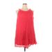 Lane Bryant Outlet Casual Dress - Mini Scoop Neck Sleeveless: Red Print Dresses - Women's Size 14 Plus