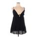 Xhilaration Casual Dress - Mini V-Neck Sleeveless: Black Print Dresses - Women's Size X-Large