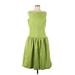 ABS Evening by Allen Schwartz Casual Dress - A-Line: Green Solid Dresses - Women's Size 12