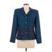 Leslie Fay Blazer Jacket: Short Blue Floral Jackets & Outerwear - Women's Size 8