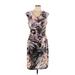 Connected Apparel Casual Dress - Sheath: Gray Floral Dresses - Women's Size 12