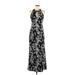 Guess Casual Dress - A-Line Halter Sleeveless: Black Floral Dresses - Women's Size 8