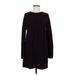 J.Jill Casual Dress - Sweater Dress: Burgundy Solid Dresses - Women's Size Medium Tall