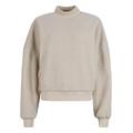 Sweater URBAN CLASSICS "Urban Classics Damen Ladies Sherpa Crewneck", Damen, Gr. L, beige (wetsand), 100% Polyester, unifarben, Langarm, Sweatshirts