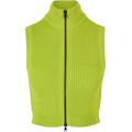 Steppweste URBAN CLASSICS "Urban Classics Damen Ladies Short Knit Vest", Damen, Gr. XXL, gelb (frozengelb), 50% Polyacryl, 50% Baumwolle, Westen
