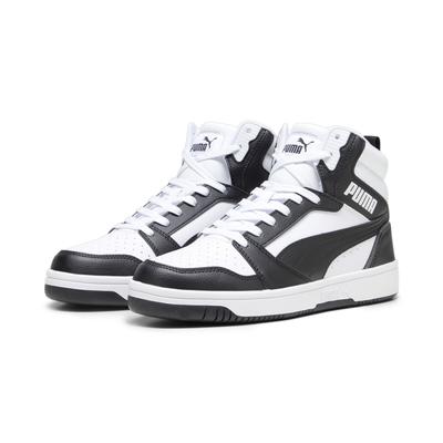 Sneaker PUMA "Rebound Sneakers Erwachsene", Gr. 37, schwarz-weiß (weiß schwarz shadow gray), Obermaterial: Synthetik; Futter: Textil; Innensohle: Keine Angabe, Textil; Laufsohle: Gummi, Schuhe Image