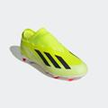 Fußballschuh ADIDAS PERFORMANCE "X CRAZYFAST LEAGUE LACELESS FG" Gr. 36, gelb (team solar yellow 2, core black, cloud white) Schuhe Fußballschuhe