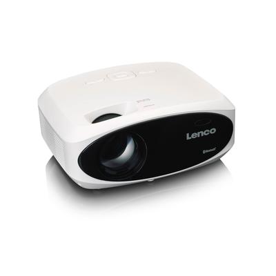 LENCO LCD-Beamer "LPJ-900WH Full HD LCD Projektor mit HDMI USB und SD" Beamer schwarz-weiß (weiß, schwarz) Beamer