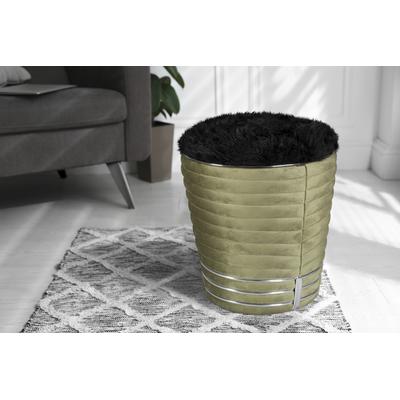 Sitzhocker KAYOOM "Hocker Doric, trendiger Look, ästhetische Farbgebung, schöne Steppung", grün (grün, graphit), B:42cm H:50cm T:42cm, Bezug: 50% Baumwolle 50% Acryl / Korpus: Pappelholz, Hocker, komfortabel, hochqualitativ, pflegeleicht,... Image
