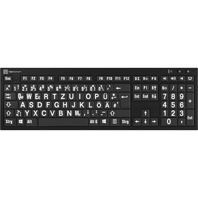 LOGICKEYBOARD Slimline-Tastatur "XL-Print White on Black DE (PC/Nero)" Tastaturen schwarz (schwarz, weiß) Tastaturen