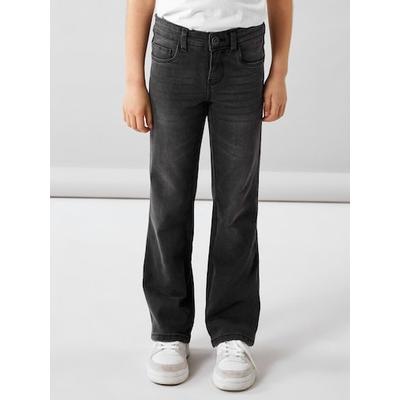 Bootcut-Jeans NAME IT "NKFPOLLY SKINNY BOOT JEANS 1142-AU NOOS", Mädchen, Gr. 158, N-Gr, blau (dunkelgrau denim), Denim/Jeans, Obermaterial: 69% Baumwolle, 25% Polyester, 3% Elasthan, 3% Viskose, unifarben, casual, skinny fit knöchellang, Jeans, mit... Image