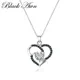 Black AWN-Collier Coeur Argent pour Femme Bijoux Fantaisie Classique Rond Colliers de la raq