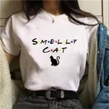 T-shirt imprimé Old Friends pour femme streetwear estival années 90 Harajuku