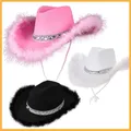 Chapeaux de Cowboy pour Adultes Accessoires de Costumes de Robe de Barrage Rodeo de l'Ouest