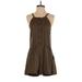 Zara Basic Romper Halter Sleeveless: Brown Print Rompers - Women's Size X-Small