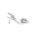 Nina Sandals: Slingback Stilleto Cocktail Party Silver Print Shoes - Women's Size 7 1/2 - Open Toe