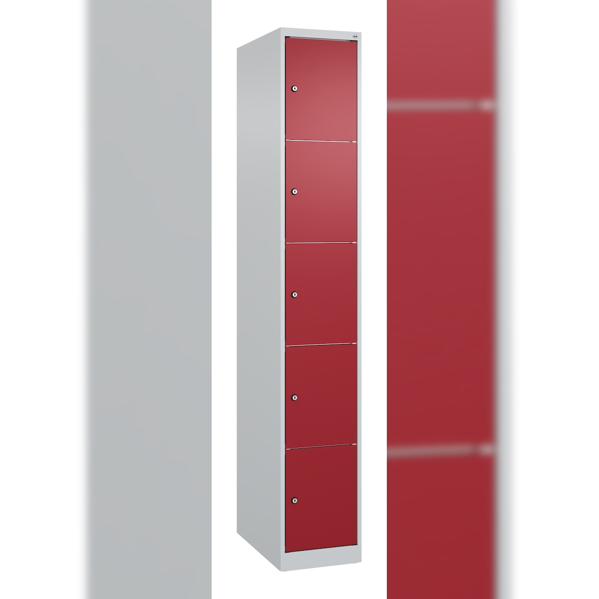 C+P Schließfachschrank Classic PLUS, 1 Abteil, 1850x300x500mm, 7035/3003 Image