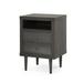 Ebern Designs Dominisha 2 - Drawer Nightstand in Walnut/White Wood in Gray | 26.5 H x 18.5 W x 16 D in | Wayfair B081E4E9C6A44247A67B370672885340