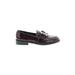 ASOS Flats: Slip-on Chunky Heel Work Burgundy Print Shoes - Women's Size 4 - Almond Toe