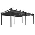 Pergola rétractable dim. 5,97L x 3,58l x 2,23H m alu polyester gris