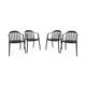 Lot de 4 fauteuils de jardin plastique noir